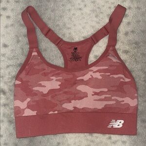 New Balance Pink Sports Bra Racerback Design